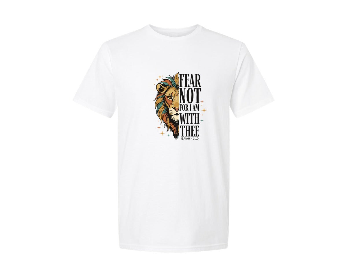 brand:Generic|color:White|Fear Not For I Am With Thee Graphic T-Shirt