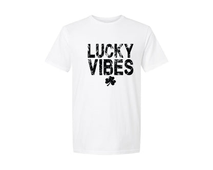 brand:Generic|color:White|Trendy Retro Lucky Vibes Graphic T-Shirt