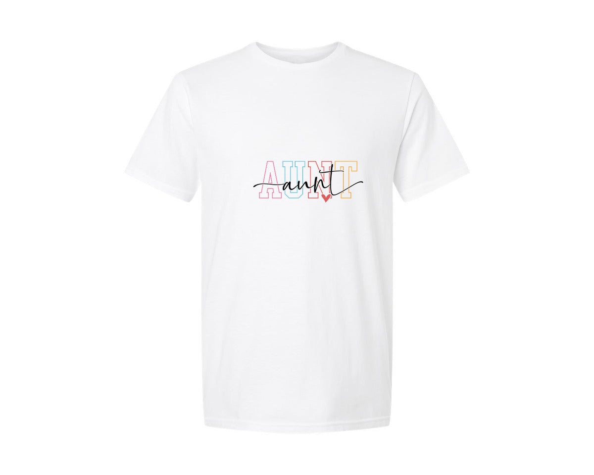 brand:Generic|color:White|Aunt Aunt Auntie Graphic T-Shirt