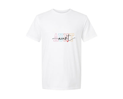 brand:Generic|color:White|Aunt Aunt Auntie Graphic T-Shirt