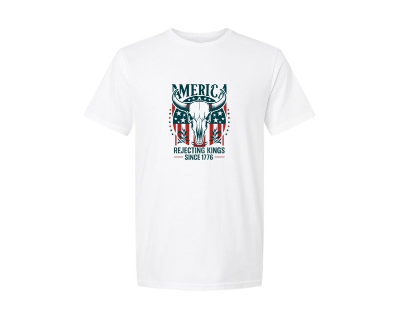 brand:Generic|color:White|Rejecting Kings Since 1776 Patriotic Usa Graphic T-Shirt