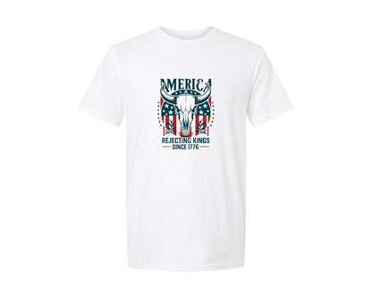 brand:Generic|color:White|Rejecting Kings Since 1776 Patriotic Usa Graphic T-Shirt