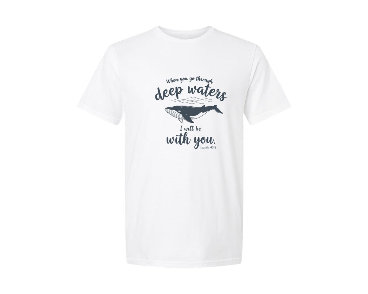 brand:Generic|color:White|When You Go Through Deep Waters 3 Graphic T-Shirt