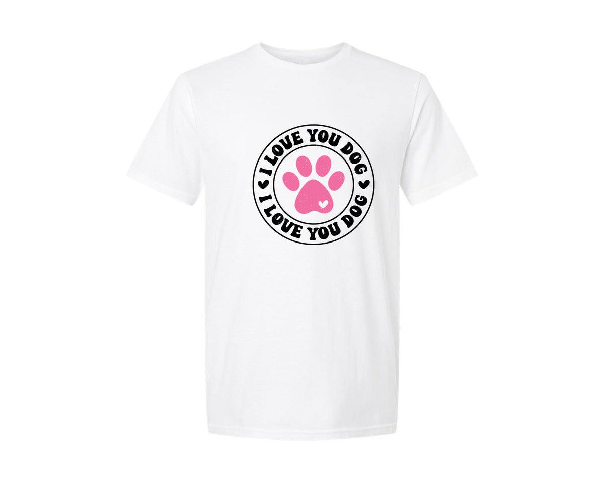 brand:Generic|color:White|I Love You Dog Dog Lover 2 Graphic T-Shirt