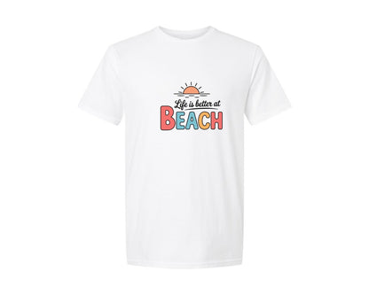 brand:Generic|color:White|Life Is Better At Beach Summer Fun Shirt Graphic T-Shirt