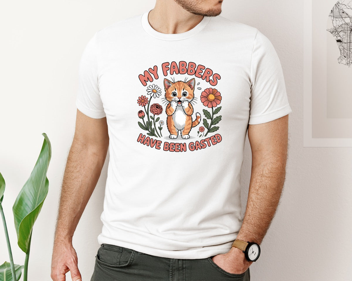 brand:Bella Canvas|color:White|Sarcastic Cat 3 Graphic T-Shirt