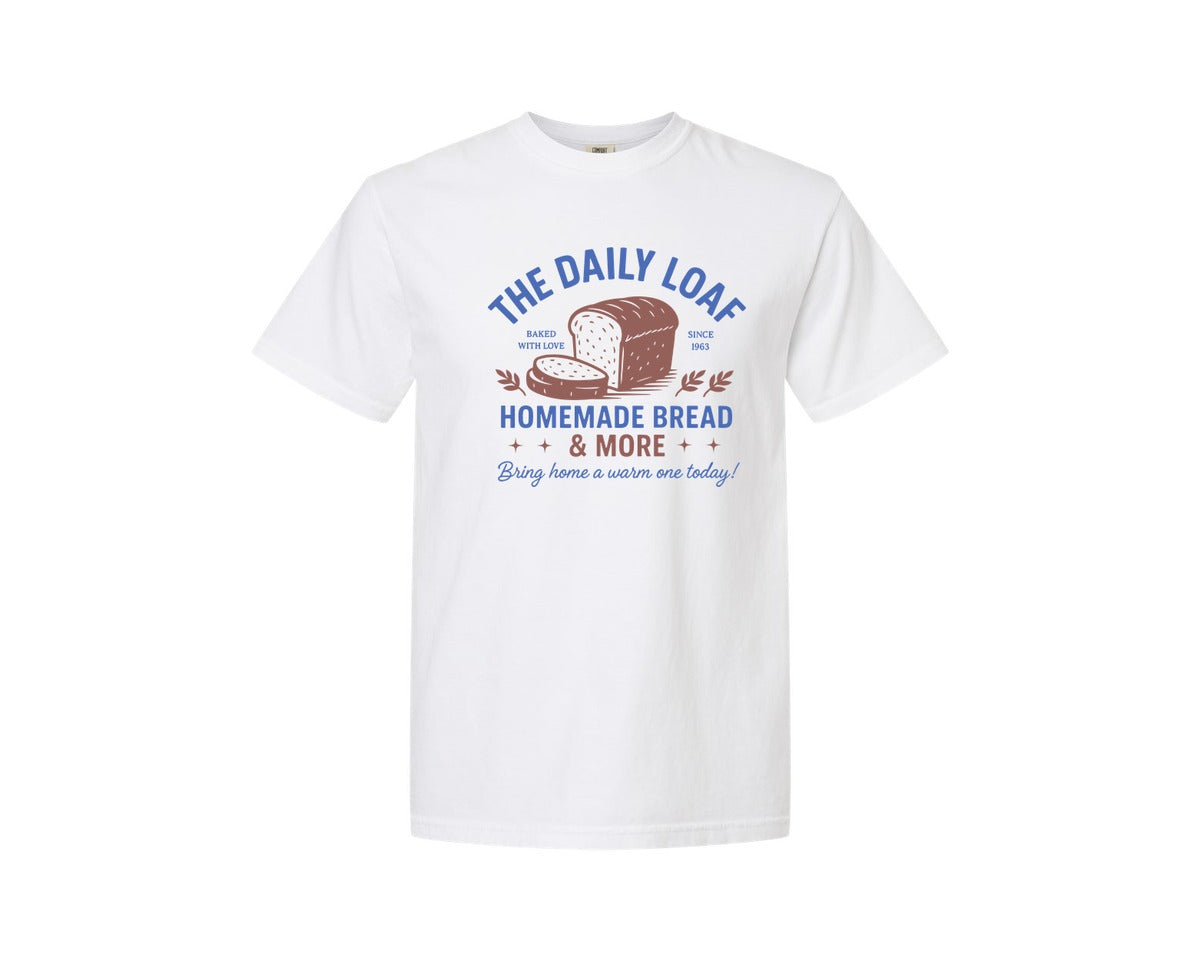 brand:Comfort Colors|color:White|Vintage Farm Sign Bread Graphic T-Shirt