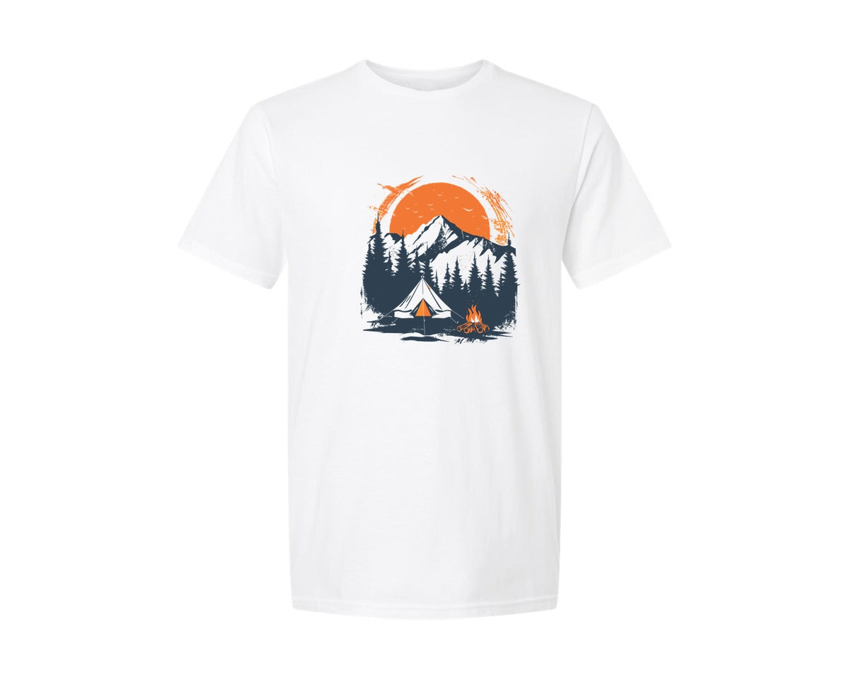 brand:Generic|color:White|Sunset Camping Adventure T Shirt Design 3 Graphic T-Shirt