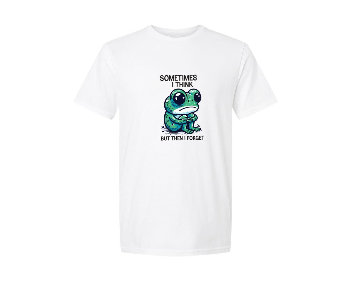 brand:Generic|color:White|Sometimes I Think But Then I Forget Graphic T-Shirt