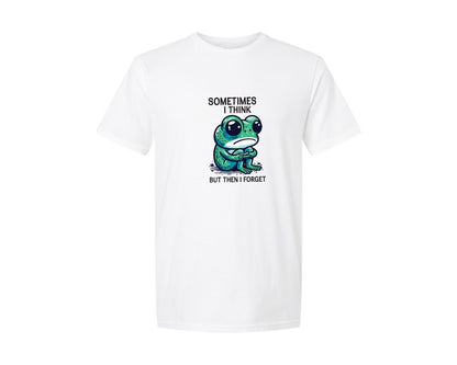 brand:Generic|color:White|Sometimes I Think But Then I Forget Graphic T-Shirt