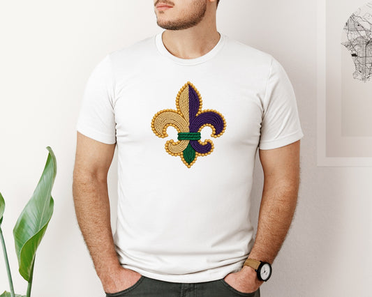 Mardi Gras Knitted Graphic T-Shirt