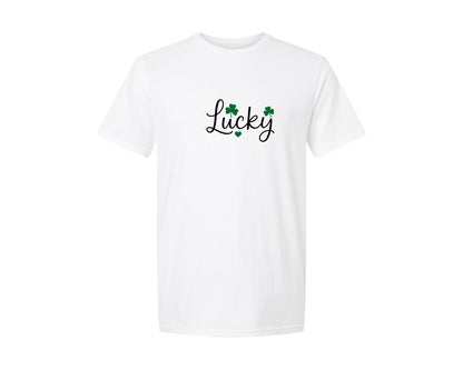 brand:Generic|color:White|Shamrock Heart Minimal St Patricks Graphic T-Shirt