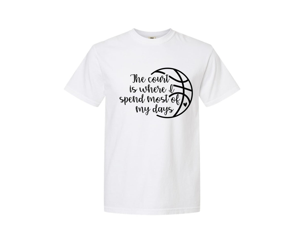 brand:Comfort Colors|color:White|Basketball Mom 80 Graphic T-Shirt