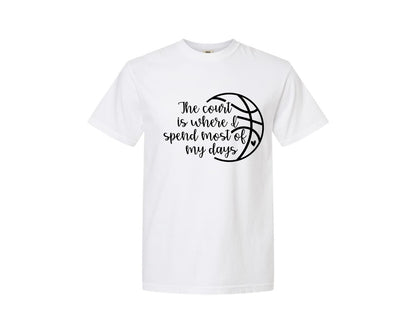 brand:Comfort Colors|color:White|Basketball Mom 80 Graphic T-Shirt