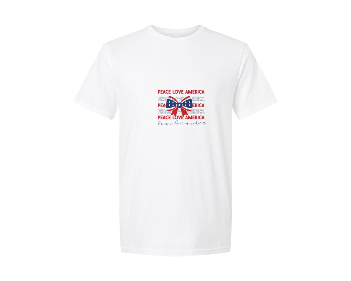 brand:Generic|color:White|Peace Love America Svg4Th Of July Graphic T-Shirt