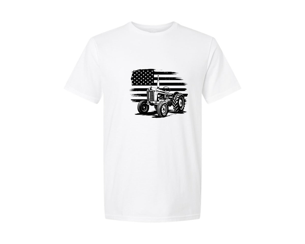 brand:Generic|color:White|Tractor Flag Vector T Shirt Design Graphic T-Shirt