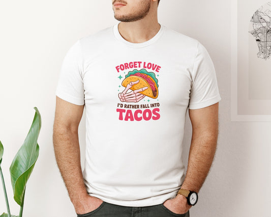 Anti Valentine Taco Lover Design Graphic T-Shirt