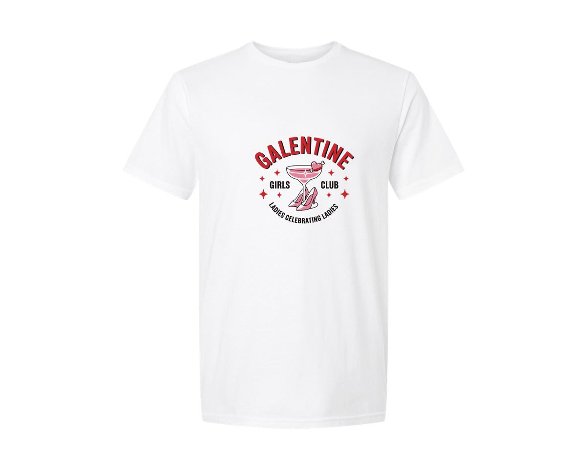brand:Generic|color:White|Galentine Girls Club 2 Graphic T-Shirt