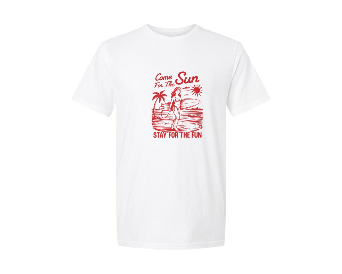 brand:Generic|color:White|Retro Summer Surfer Girl Beach Fun Graphic T-Shirt
