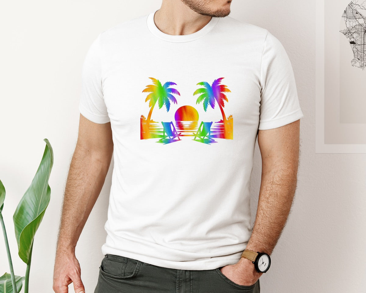 brand:Bella Canvas|color:White|Vacation Ocean Summer Graphic T-Shirt