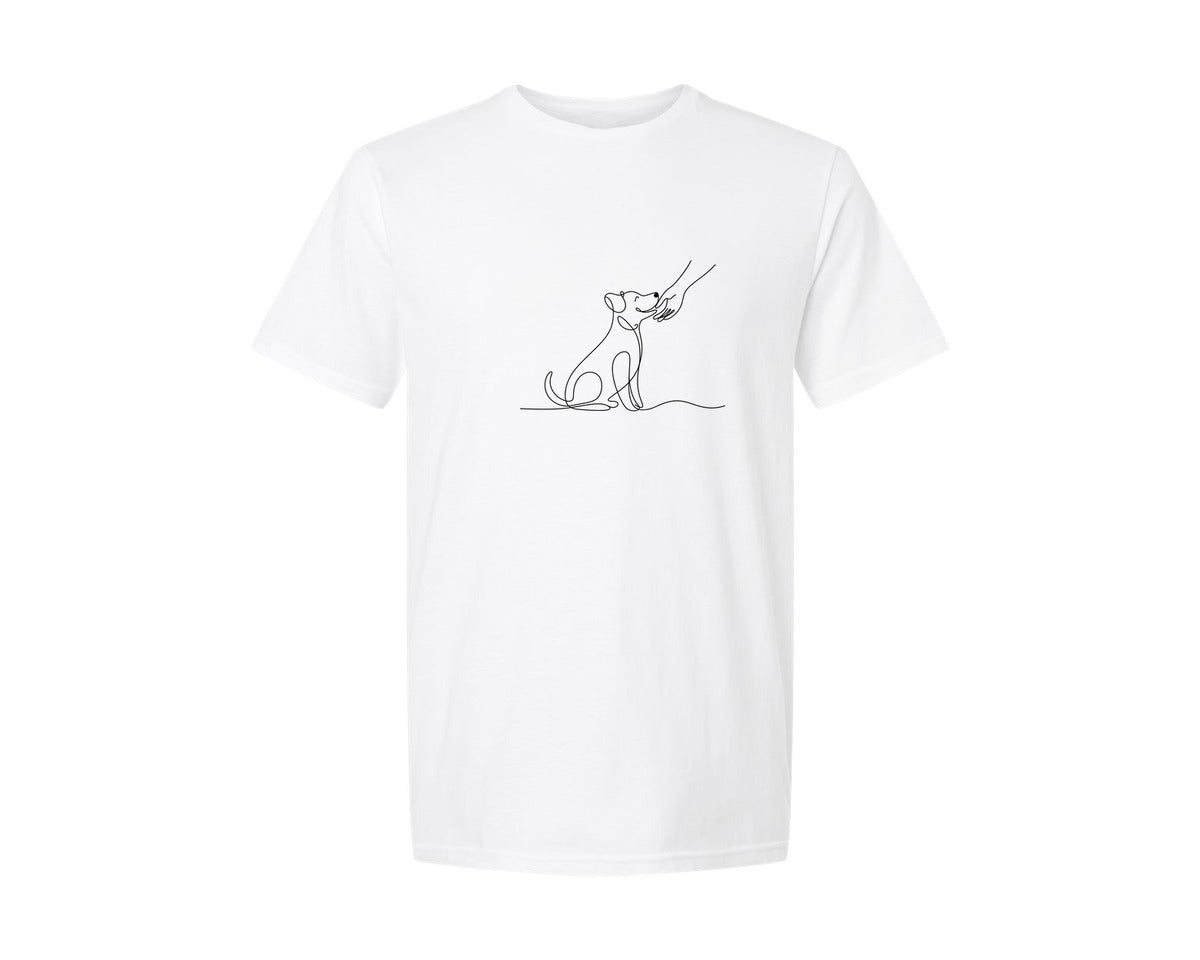 brand:Generic|color:White|Dog Lover Human Hand Dog Paw Shirt Graphic T-Shirt