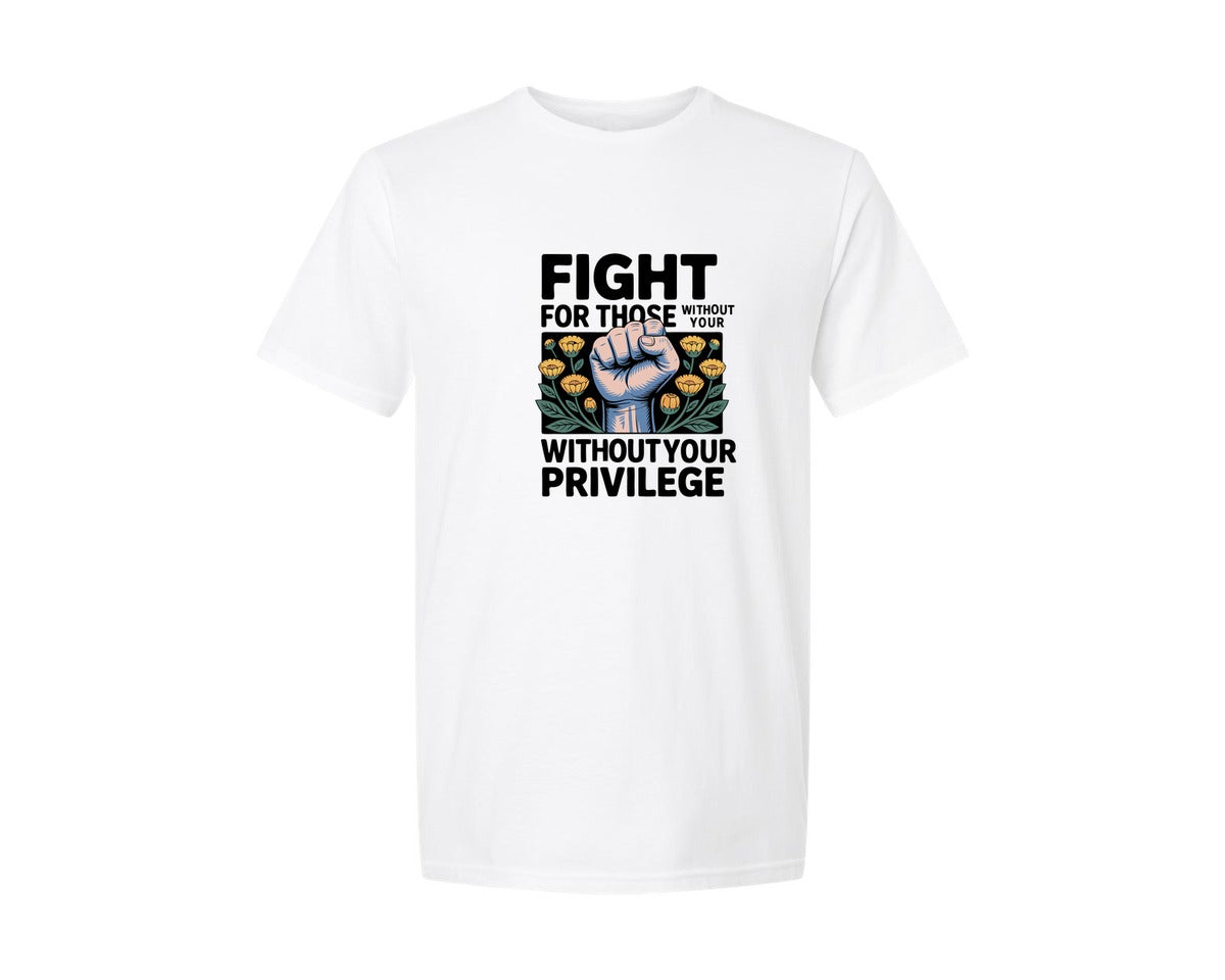 brand:Generic|color:White|Fist And Flowers Power And Protest Graphic T-Shirt