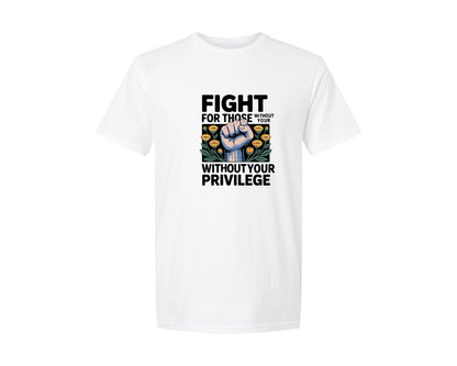 brand:Generic|color:White|Fist And Flowers Power And Protest Graphic T-Shirt