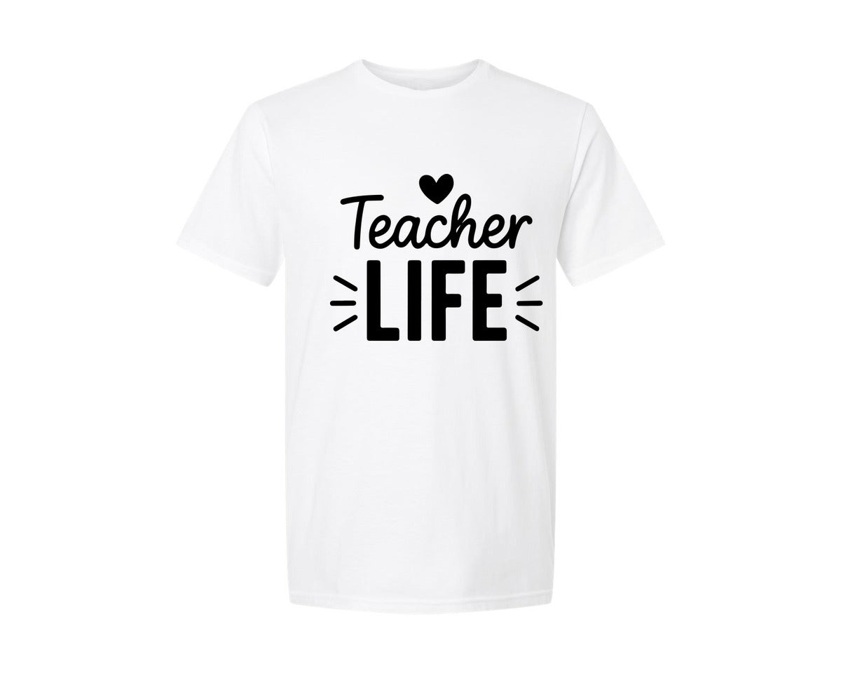 brand:Generic|color:White|Teacher Teacher Life Graphic T-Shirt