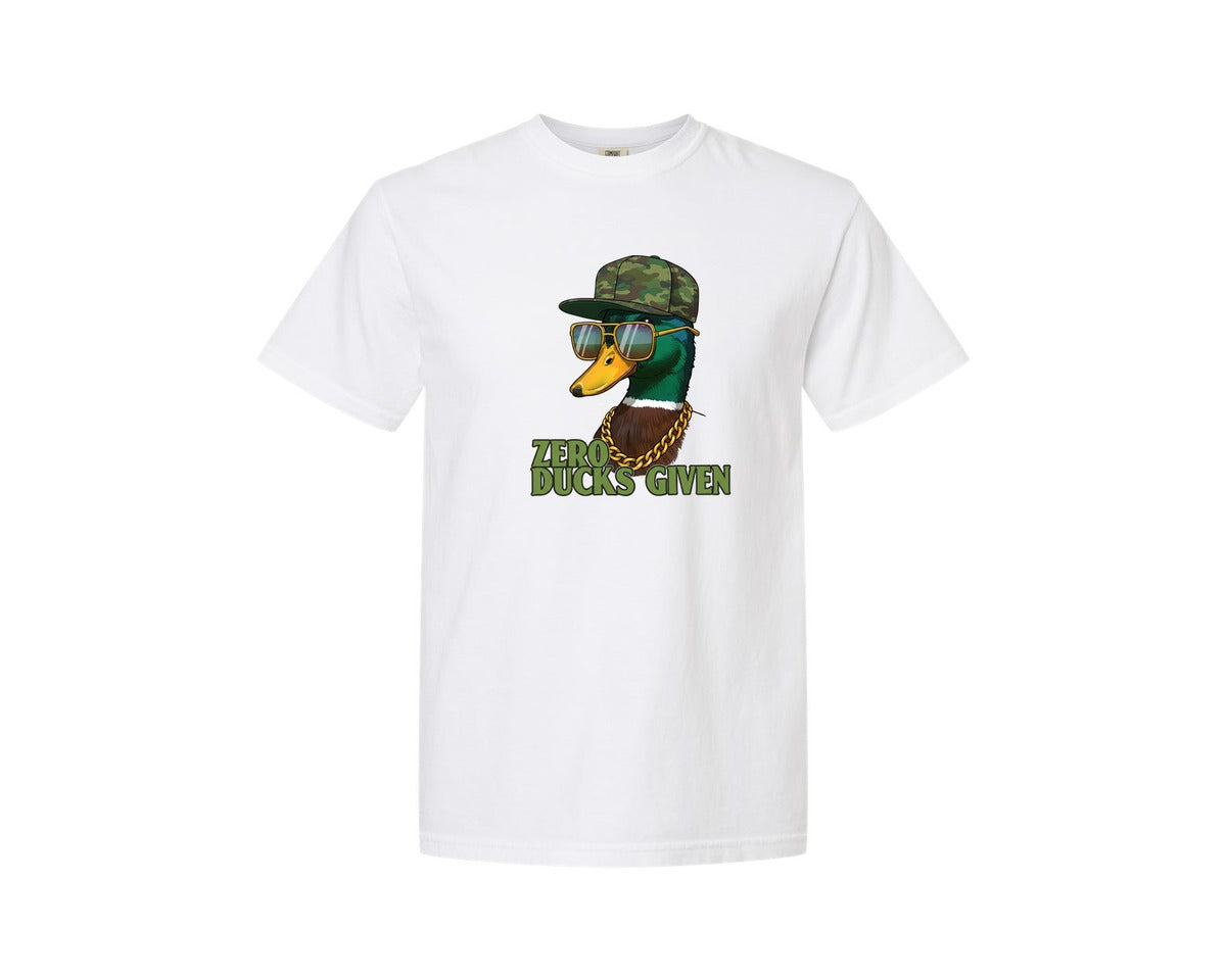 brand:Comfort Colors|color:White|Zero Ducks Given Funny Duck 3 Graphic T-Shirt