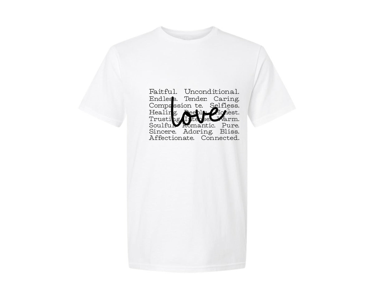 brand:Generic|color:White|Love Words Love Tshirt Design 2 Graphic T-Shirt