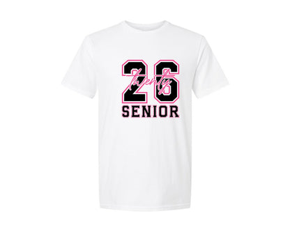 brand:Generic|color:White|Senior 2026 Senior Coquette Bow 2 Graphic T-Shirt