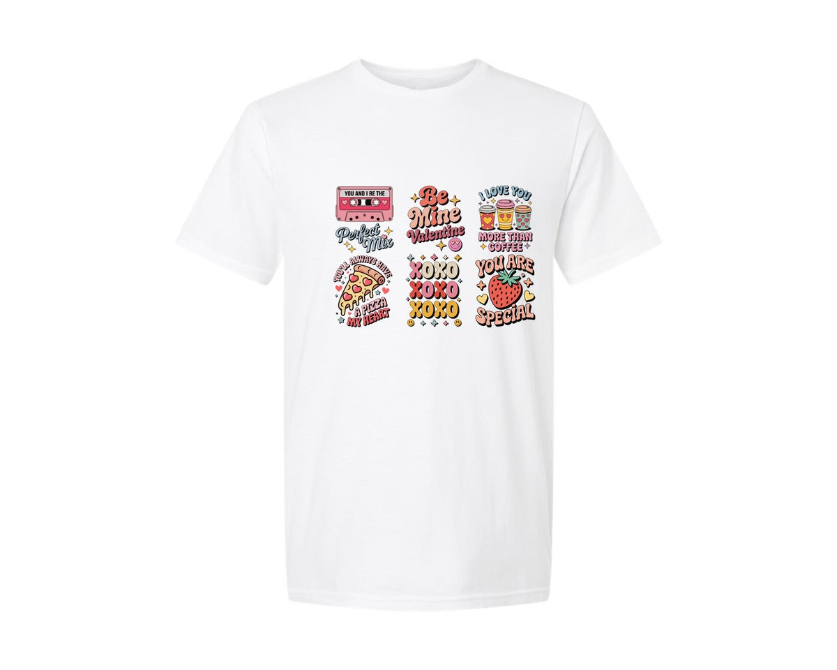 brand:Generic|color:White|Retro Valentines Day 26 Graphic T-Shirt