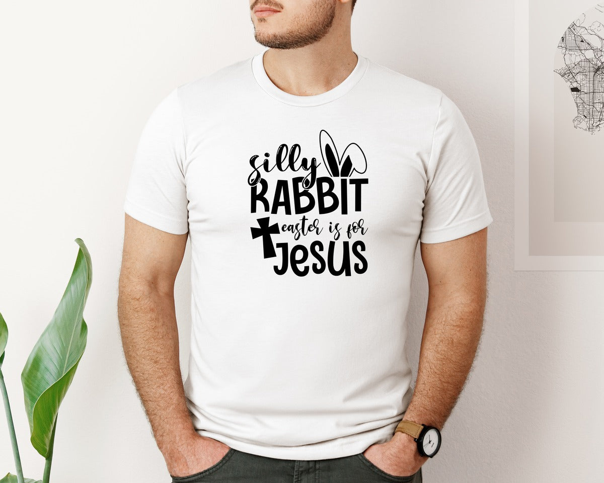 brand:Bella Canvas|color:White|Silly Rabbit Easter Is For Jesus Ea Graphic T-Shirt