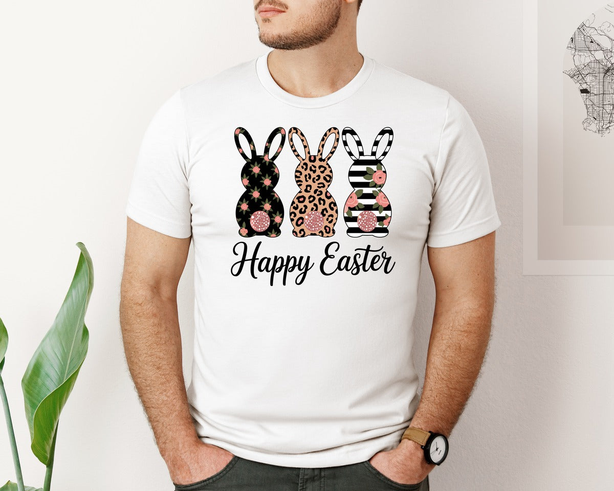 brand:Bella Canvas|color:White|Easter Bunny 31 Graphic T-Shirt