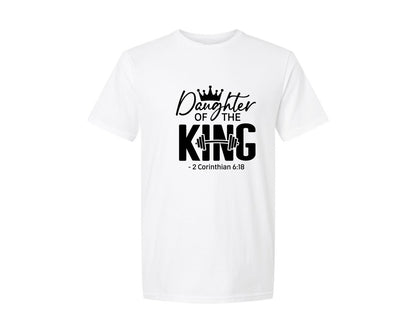 brand:Generic|color:White|Daughter Of The King Shrit Fitness Graphic T-Shirt