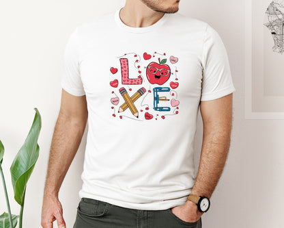 brand:Bella Canvas|color:White|Valentines Day Shirt Woman Love Graphic T-Shirt