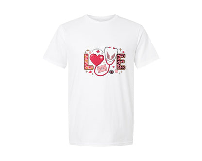 brand:Generic|color:White|Nurse Valentine Nursing Rn Nurse Graphic T-Shirt