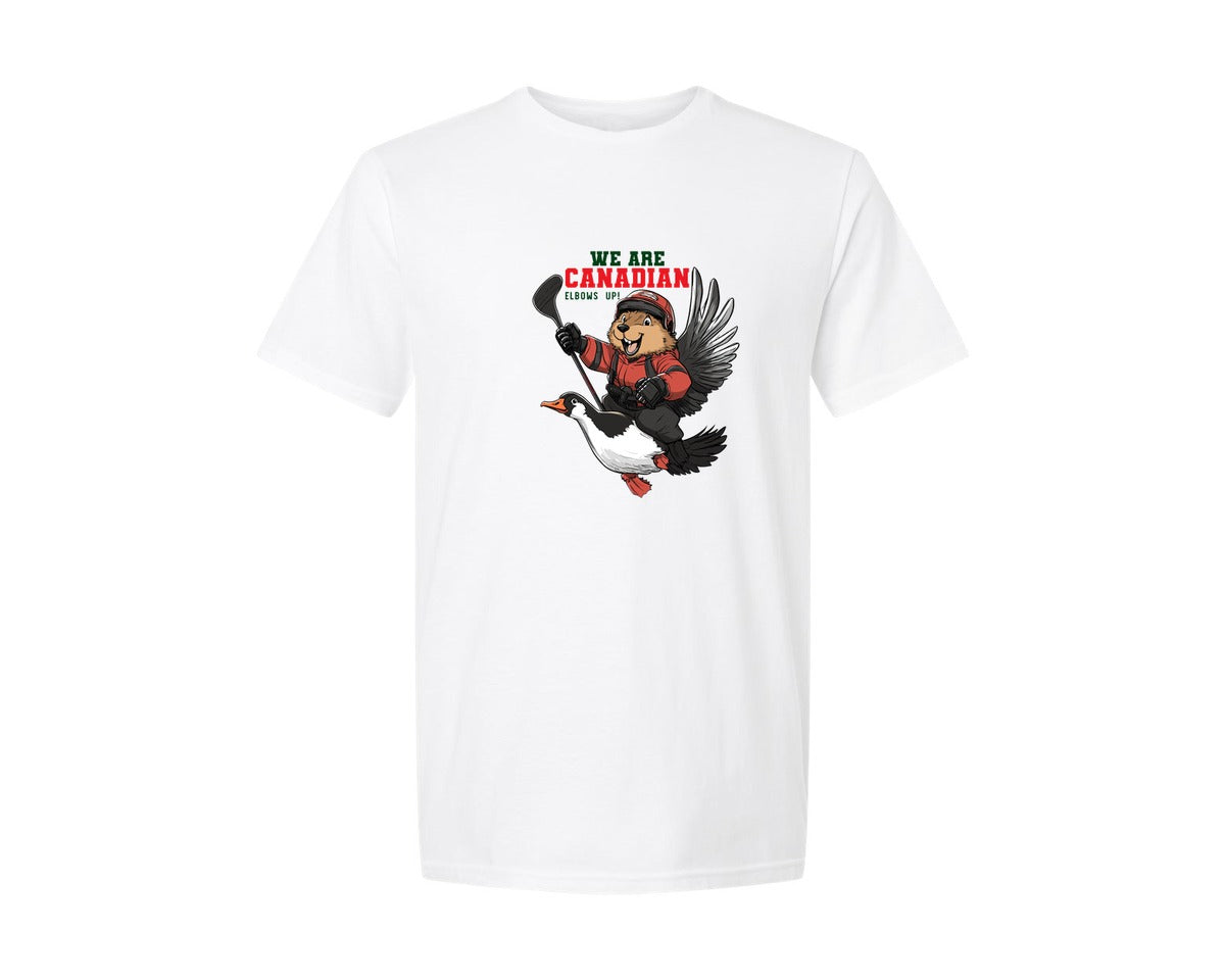 brand:Generic|color:White|We Are Canada Elbows Up Graphic T-Shirt
