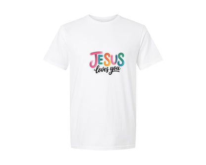 brand:Generic|color:White|Christian Jesus Loves You T Shirt Graphic T-Shirt