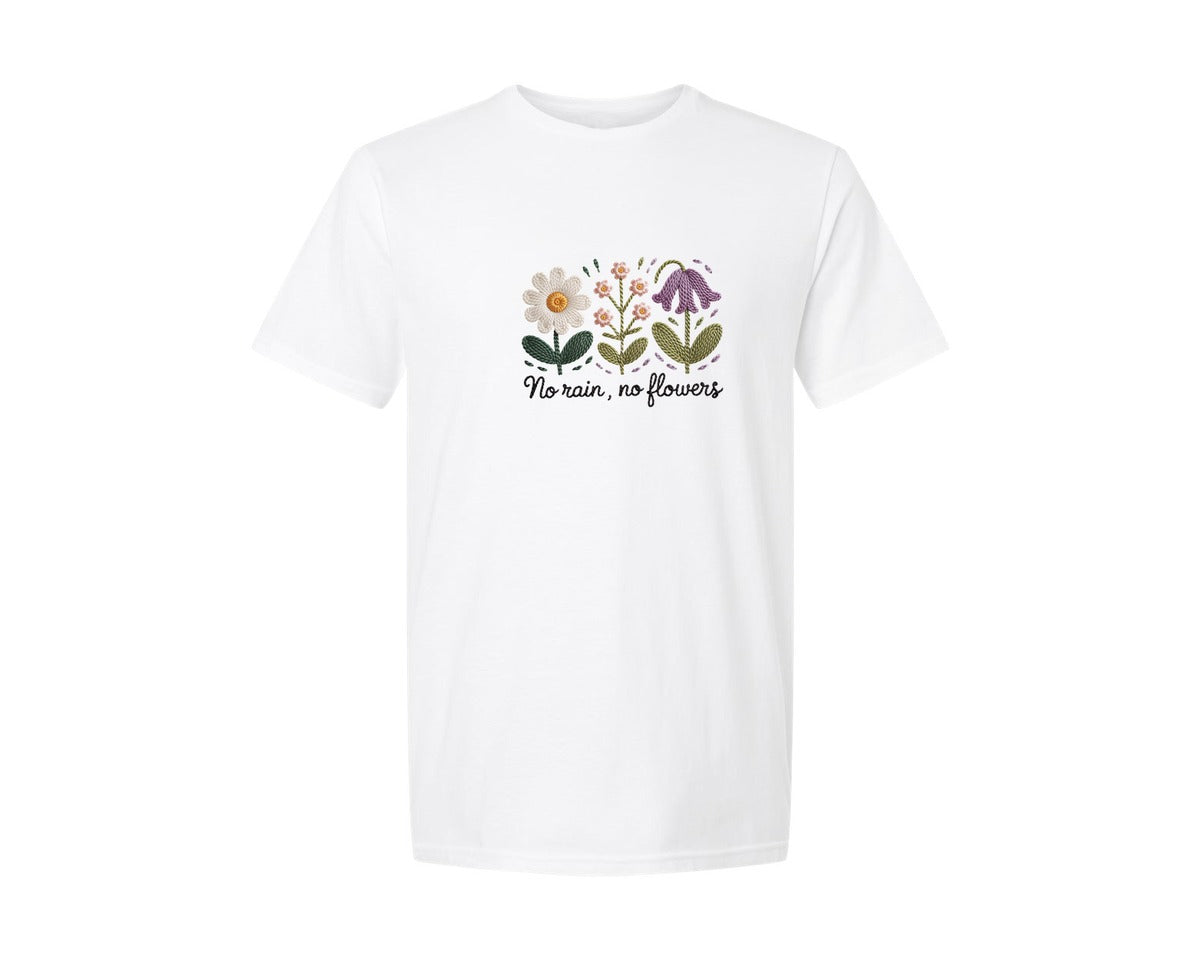 brand:Generic|color:White|Mental Health Floral Spring Faux Shirt Graphic T-Shirt