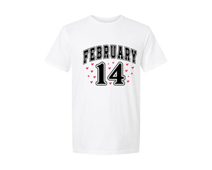brand:Generic|color:White|February 14 Valentines Day Graphic T-Shirt