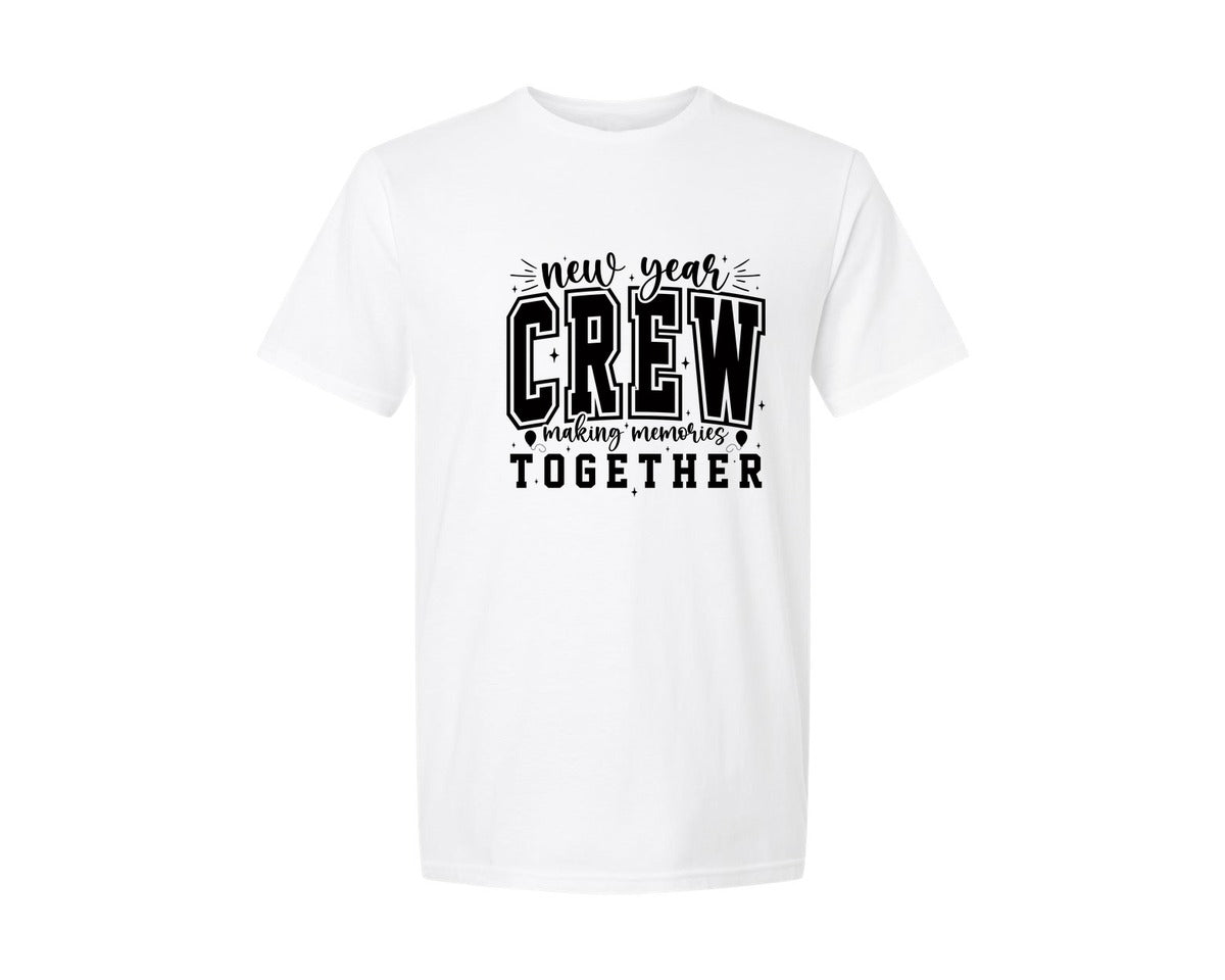brand:Generic|color:White|New Year Crew New Year 2026 2026 Graphic T-Shirt