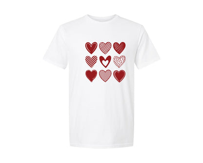 brand:Generic|color:White|Valentines Day Hearts Valentine Graphic T-Shirt