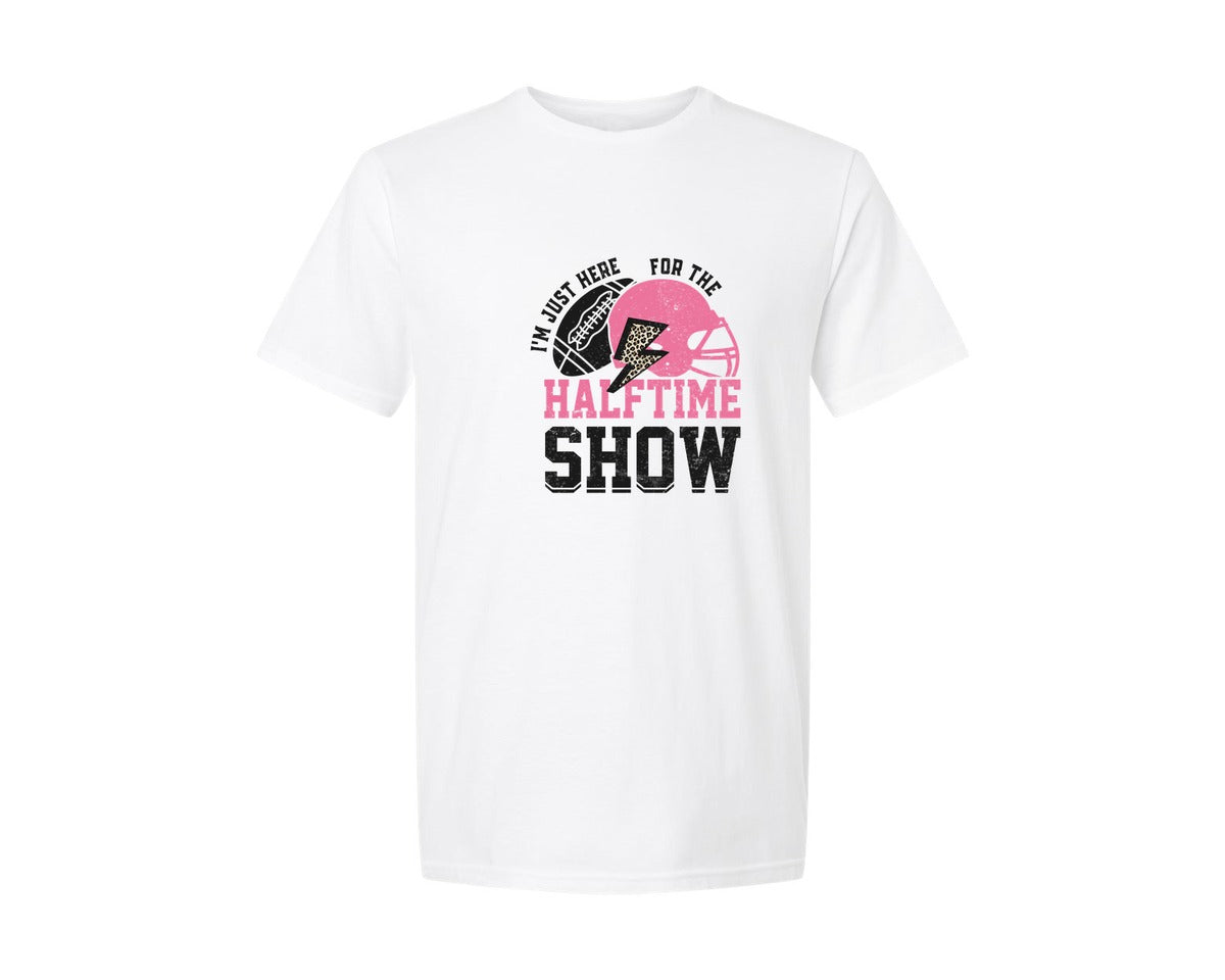 brand:Generic|color:White|Halftime Show Funny Football Graphic T-Shirt