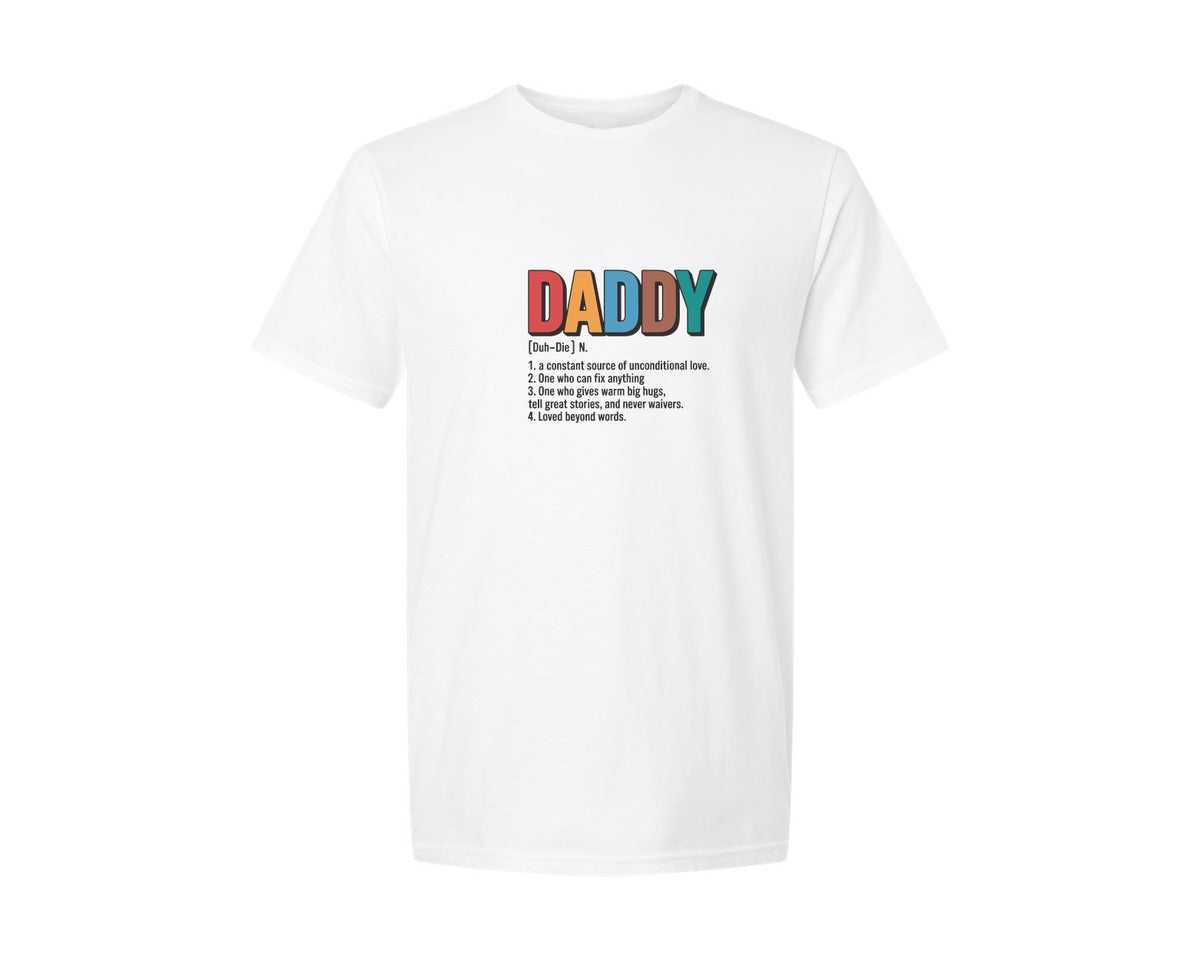 brand:Generic|color:White|Fathers Day Definition Of Daddy Graphic T-Shirt