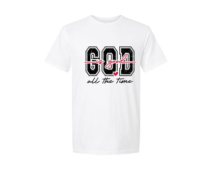 brand:Generic|color:White|Valentine God Is Good All The Time Graphic T-Shirt