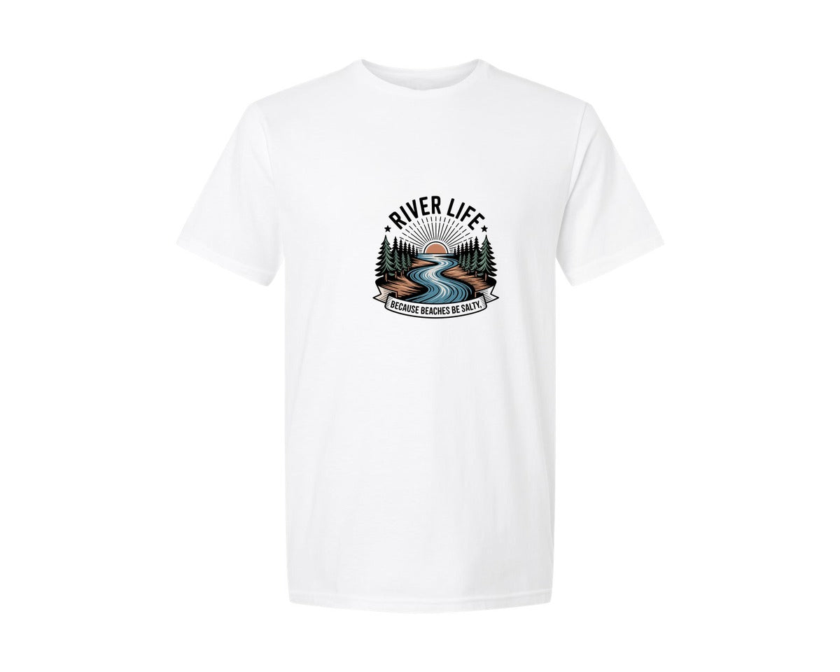 brand:Generic|color:White|River Life Vintage Nature Design Graphic Graphic T-Shirt