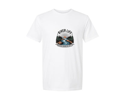 brand:Generic|color:White|River Life Vintage Nature Design Graphic Graphic T-Shirt