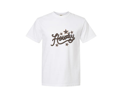brand:Comfort Colors|color:White|Howdy Western Cowboy Rope Graphic T-Shirt