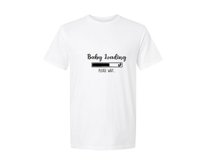 brand:Generic|color:White|Baby Loading Pregnant Designs Graphic T-Shirt